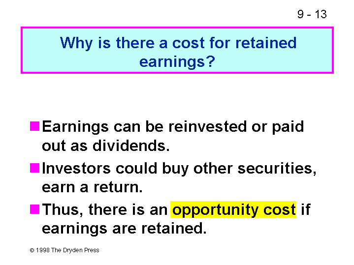 why-is-there-a-cost-for-retained-earnings